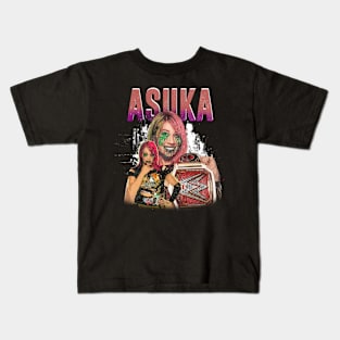 asuka wwe vintage women wrestling Kids T-Shirt